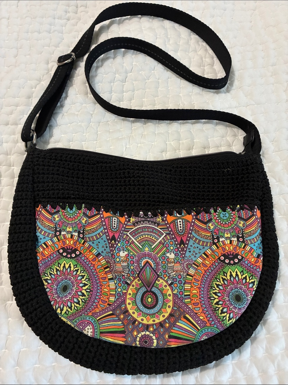 Sakroots Ryder Crochet Crossbody Wanderlust Print